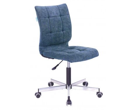 Кресло Бюрократ CH-330 M/LT-27 без подлокотников темно-синий крестовина металл