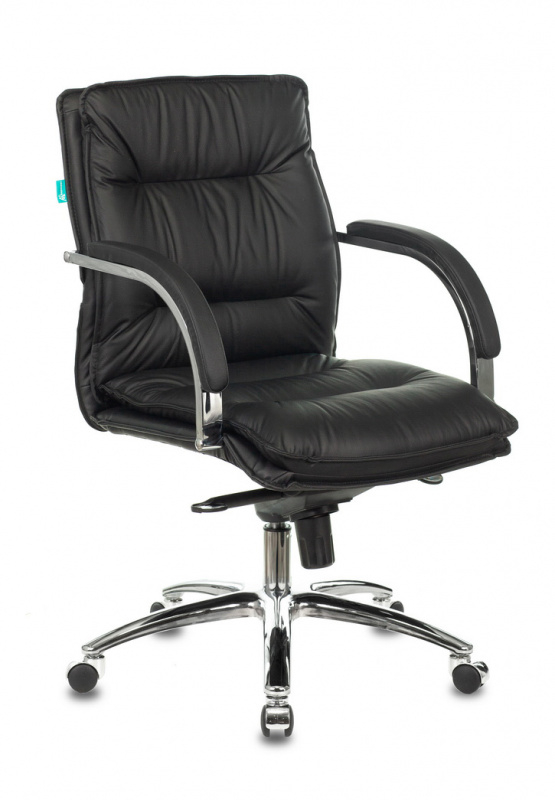 Кресло руководителя Бюрократ T-9927 SL-LOW/Black низкая спинка черный кожа крестовина хром