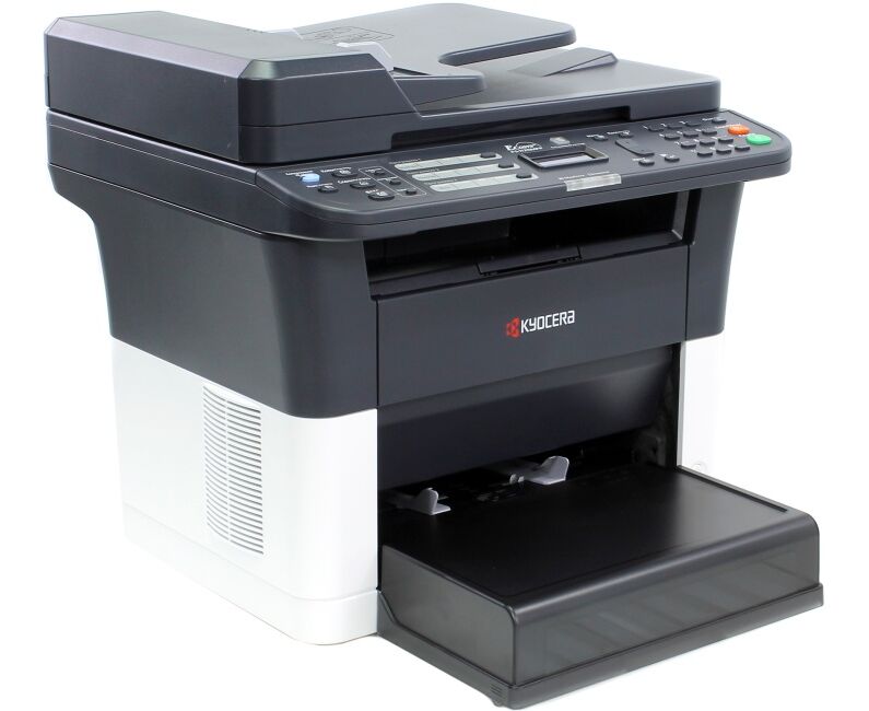 МФУ Kyocera FS-1125 MFP, принтер/сканер/копир/факс, A4, печать лазерная черно-белая, двусторонняя, 25 стр/мин ч/б, 1800x600 dpi, подача: 251 лист., вывод: 100 лист., память: 64 Мб, Ethernet RJ-45