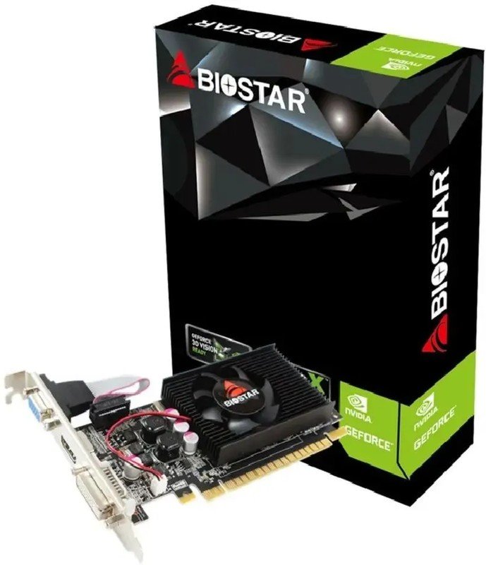 Видеокарта Biostar Nvidia GeForce 210 G210-1GB D3 LP (VN2103NHG6) PCI-E 1Gb 64bit DDR3 589/1333 DVIx1 HDMIx1 CRTx1 Ret low profile