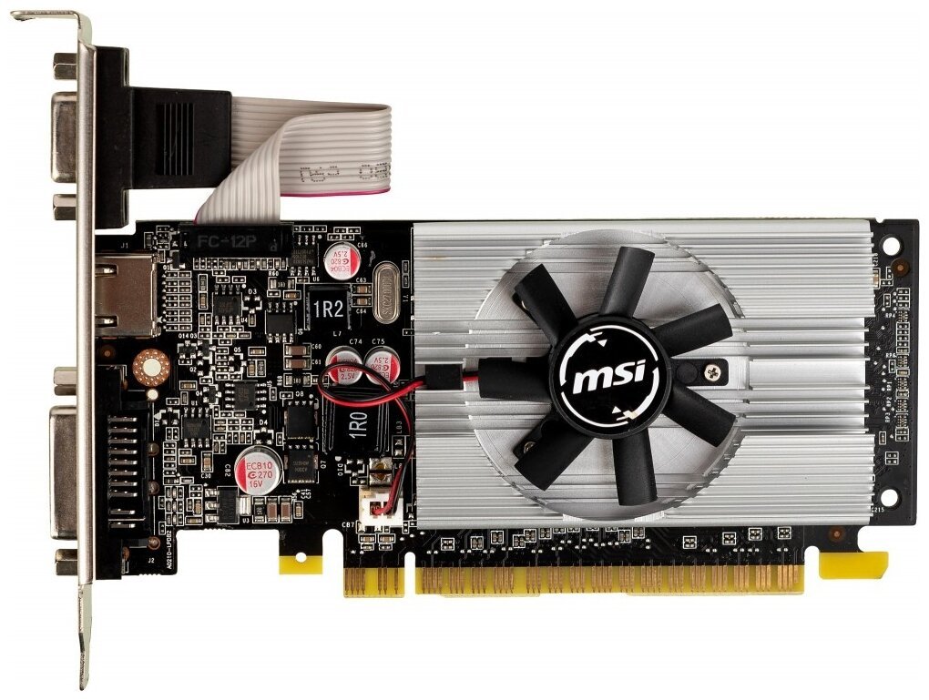 Видеокарта MSI GeForce 210 N210-1GD3/LP PCI-E 1024Mb 64 DDR3 460/800 DVIx1/CRTx1 Ret