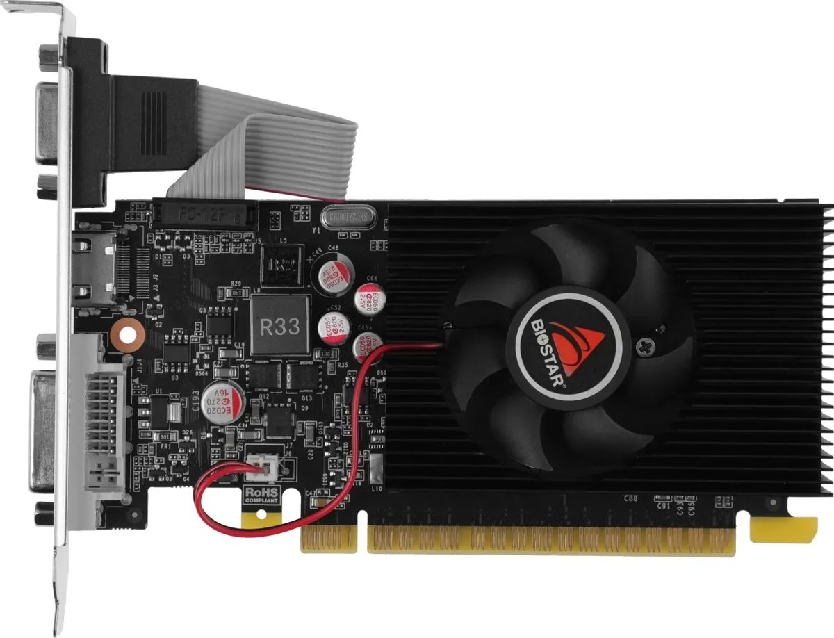 Видеокарта Biostar Nvidia GeForce GT 730 VN7313THX1 GT730-2GB D3 LP (GF108) 2ГБ GDDR3, Low Profile, Ret