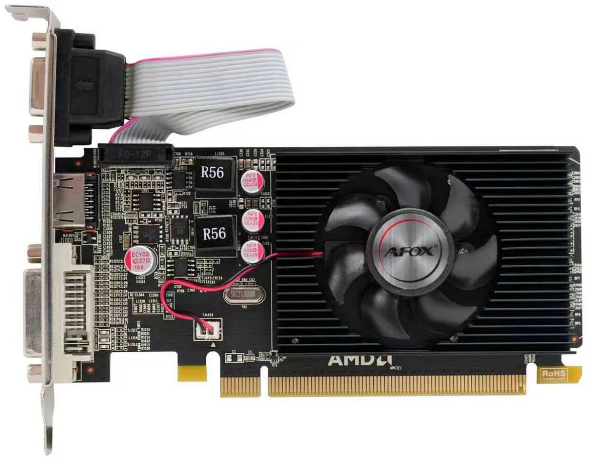 Видеокарта Afox R5 230 2GB (AFR5230-1024D3L1) DDR3 64bit DVI HDMI 1Fan LP RTL