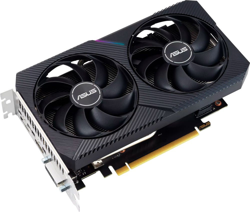 Видеокарта Asus Nvidia GeForce RTX 3050 (Dual-RTX3050-O8G-V2) PCI-E 4.0 8192Mb 128 GDDR6 1822/14000 HDMIx1 DPx3 HDCP Ret