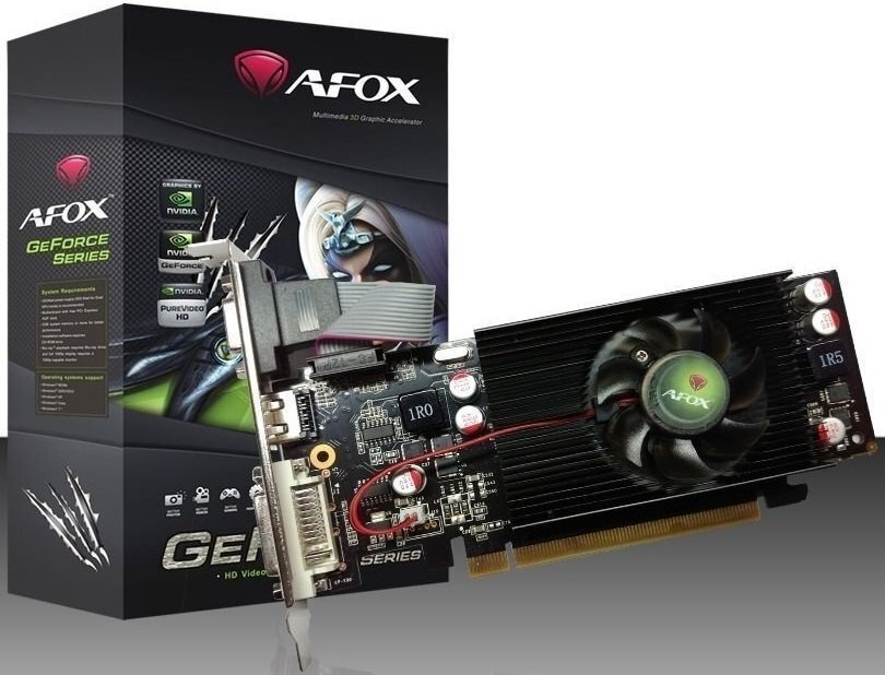 Видеокарта AFOX AF210-1024D3L5 V2 Geforce GT210 1GB DDR3 64Bit DVI HDMI VGA LP Single Fan