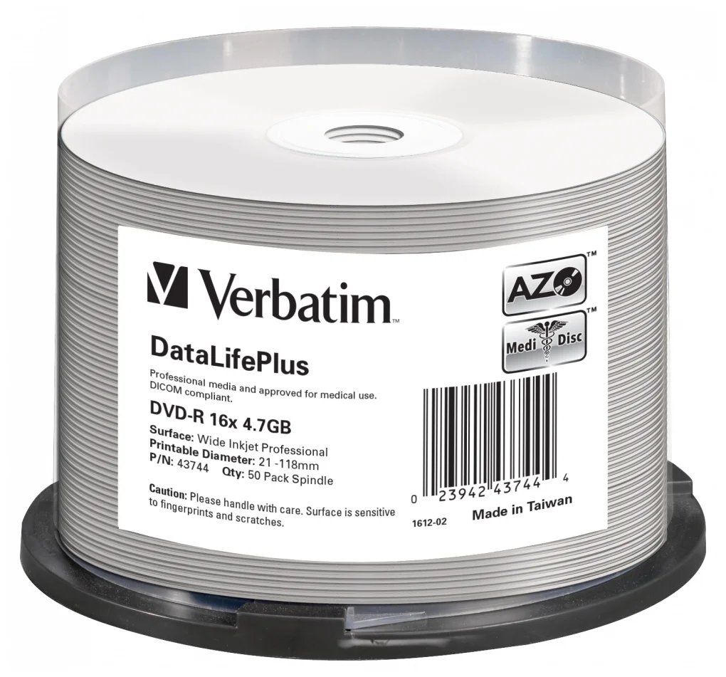 Диск DVD-R Verbatim (43731) 4.7Gb 16x Cake Box (50шт)