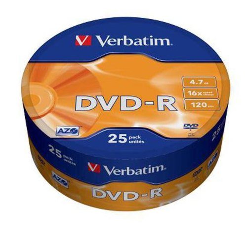 Диск DVD-R Verbatim 4.7Gb 16x Cake Box (25шт) (43730)