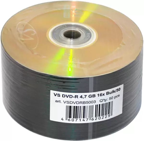 Диск DVD-R VS (VSDVDRB5003) 4.7 Gb, 16x, Bulk (50), (50/600)
