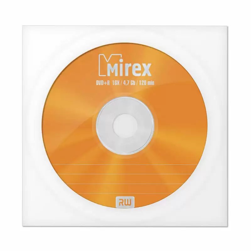 Диск DVD+R Mirex (UL130013A1C) 4.7 Gb, 16x, Бум.конверт (1), (1/600)