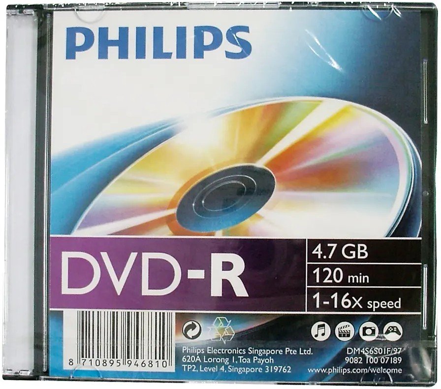 Диск DVD-R Philips DM4S6S01F/97 4.7Gb, 16x, Slim Case (1)