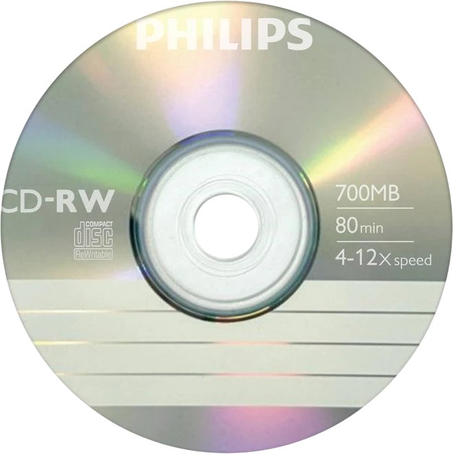 Диск CD-RW Philips CW7D2PE01/97 700Mb, 12х, Бум.конверт (1)