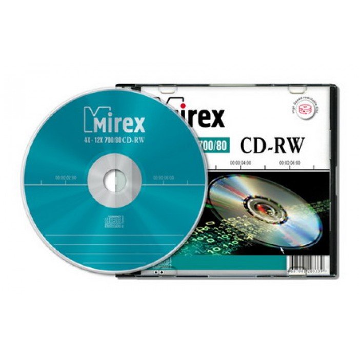 Диск CD-RW Mirex 700 Mb, (202318) 12х, Slim Case (1) (UL121002A8S)