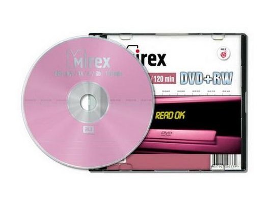 Диск DVD+RW Mirex 4.7 Gb, 4x, Slim Case (1)