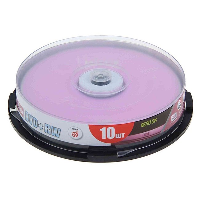 Диск DVD+RW Mirex 4.7 Gb, 4x, Cake Box (10)