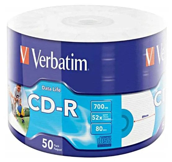 Диск CD-R Verbatim (43794) 700 Mb, 52x, Shrink (50), Ink Printable (50/600)