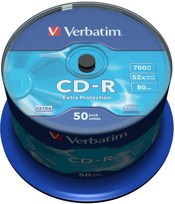 Диск CD-R Verbatim 700Mb 52x Cake Box DataLife (50шт) 43351