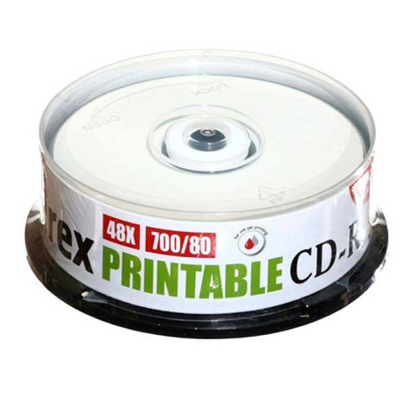 Диск CD-R Mirex 700 Mb, 48х, Cake Box (25), Ink Printable