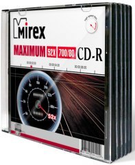 Диск CD-R Mirex 700 Mb, 52х, Maximum, Slim Case (5)