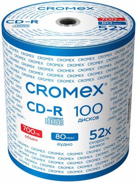 Диск CD-R CROMEX 513779 700Mb, 52x, Bulk (термоусадка без шпиля) 100шт