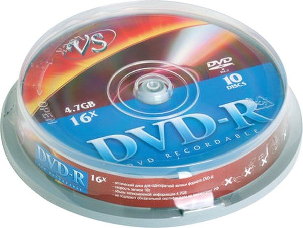 Диск DVD-R VS VSDVDRCB1001 4,7Gb Cake Box (упаковка на шпиле) 10шт