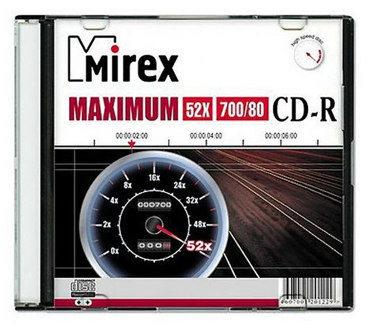 Диск CD-R Mirex (UL120052A8C) 700 Mb, 52х, Maximum, Бум. конверт (1), (1/600)