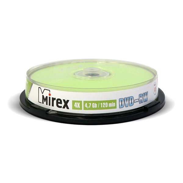 Диск DVD-RW Mirex 4.7 Gb, 4x, Cake Box (10)