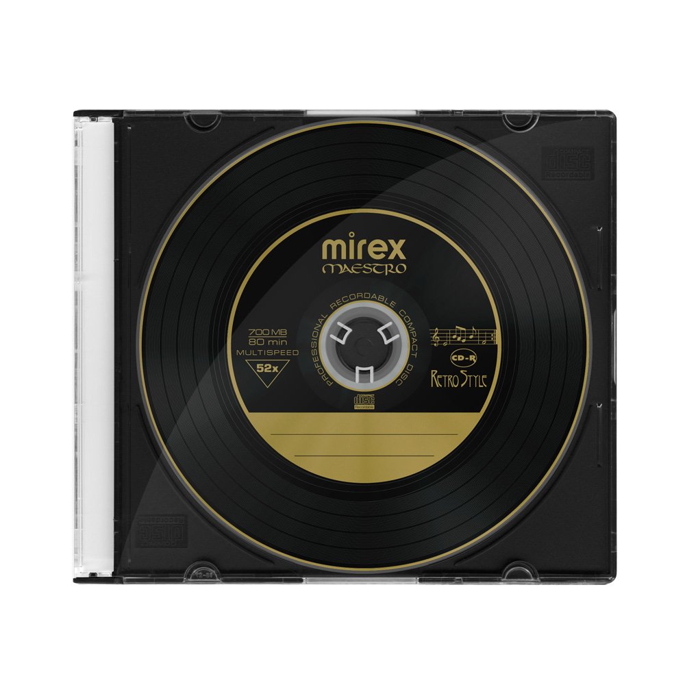 Диск MIREX CD-R 52Х 700МБ MAESTRO (Винил) Слим кейс 1шт (1/200)