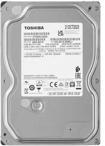 HDD Toshiba DT02ACA200 2TB SATA 6.0Gb/s, 7200 rpm, 256Mb buffer, 3.5"
