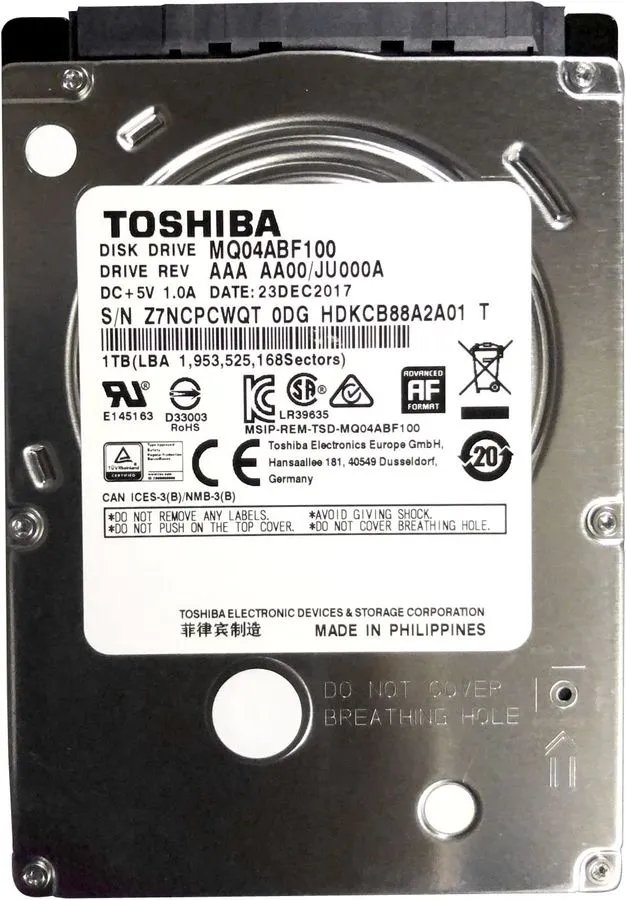 HDD Toshiba MQ04ABF100 SATA-III 1Tb (5400rpm) 128Mb 2.5"