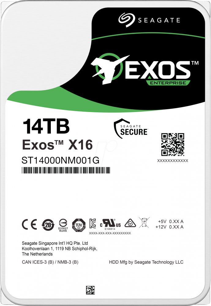 HDD Seagate Original Sata3 14Tb ST14000NM001G Exos X16 512E (7200rpm) 256Mb 3.5"