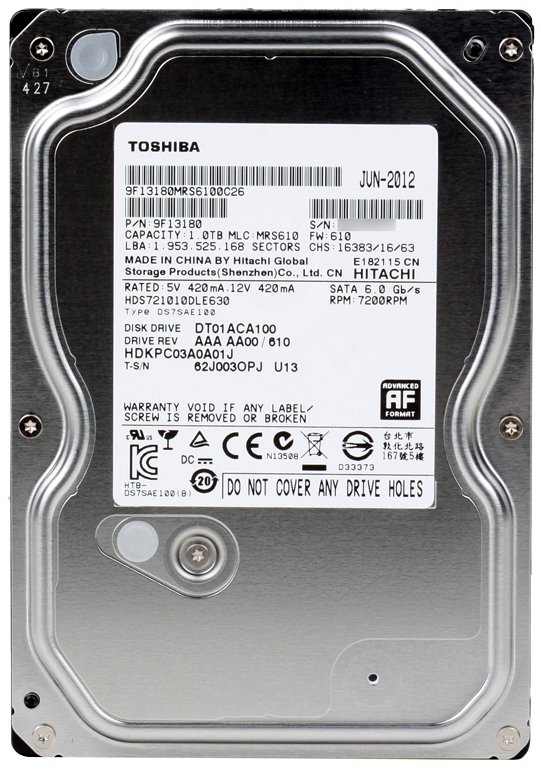 HDD 3.5" 1.0TB 7200rpm SATA3 32MB Toshiba DT (DT01ACA100) (9F13180)