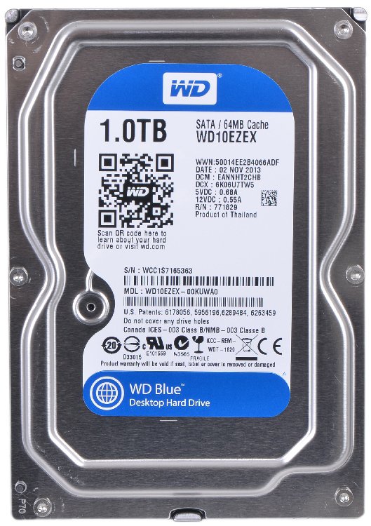 HDD 3.5" 1.0TB 7200rpm SATA3 64MB WD Blue (WD10EZEX)