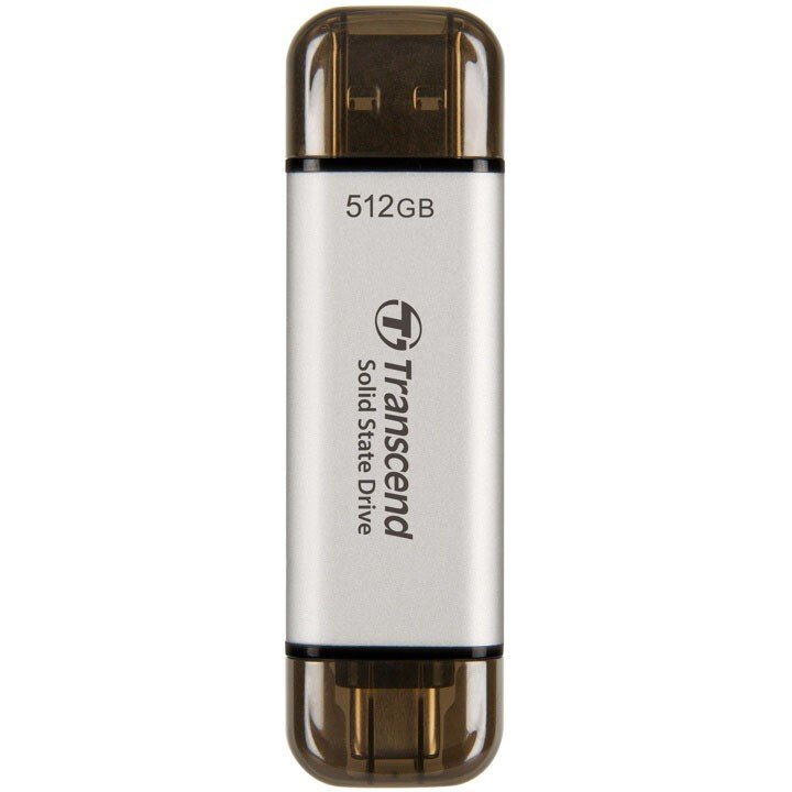 SSD Transcend ESD310C TS512GESD310S 512GB USB 3.2 Gen 2.1 Type-C R/W - 1050/950 MB/s серебристый