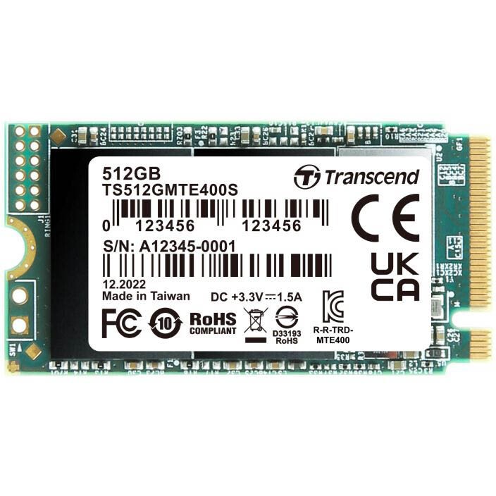 SSD Transcend MTE400S (TS512GMTE400S) 512GB, 3D TLC Nand, M.2 2242 , PCI-E 4x R/W - 2000/900 MB/s