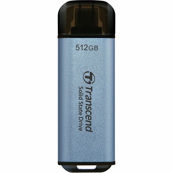 SSD Transcend 512Gb ESD300 TS512GESD300С голубой (USB3.2 gen 2, Type C, 1050/950Mbs, 3D NAND, 60x20x7.8mm, 9g)