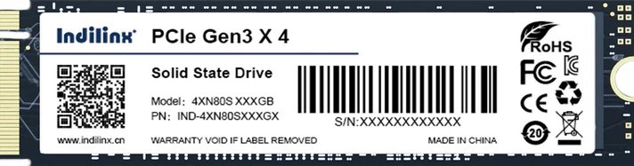 SSD Indilinx 4XN80S 128Gb (IND-4XN80S128GX) M.2 2280, PCI-E 3.0 x4, 3D NAND, 1200/600Mbs