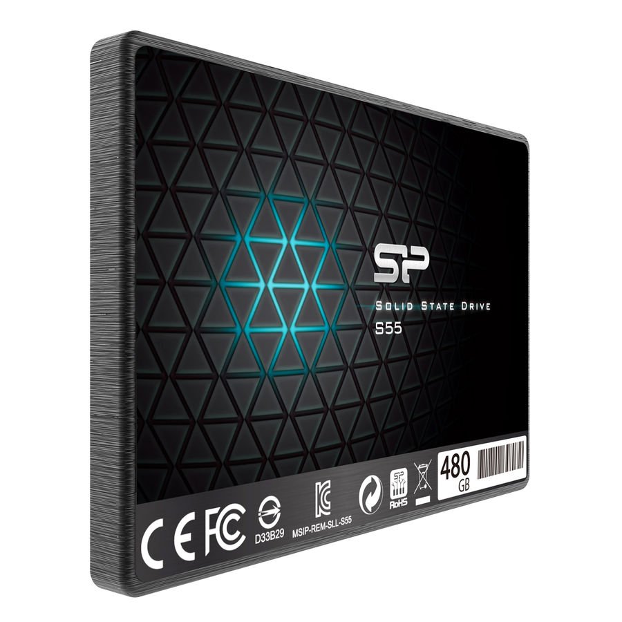 SSD 2.5" 480GB SATA3 Silicon Power Slim S55, Box (SP480GBSS3S55S25) (7 mm, TLC, Phison PS3108-S8, R/W: up to 560/530MB/s, MTBF: 1500000 hrs)