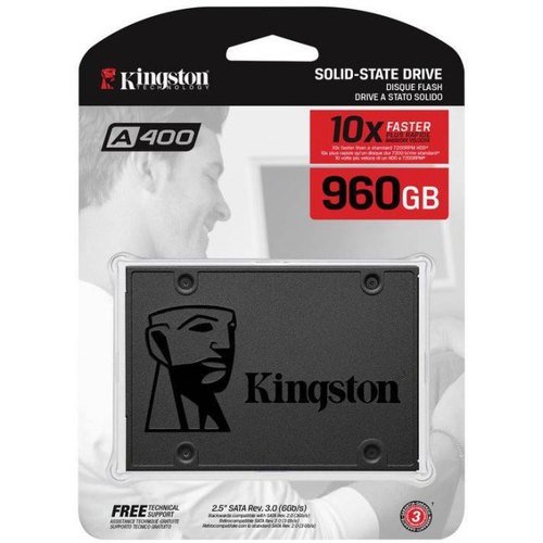 SSD Kingston 2.5" 960GB SATA3 (SA400S37/960G) A400, box  (7 mm, TLC, Phison PS3111-S11, R/W: up to 500/450MB/s, MTBF: 1M hrs, 300 TBW)
