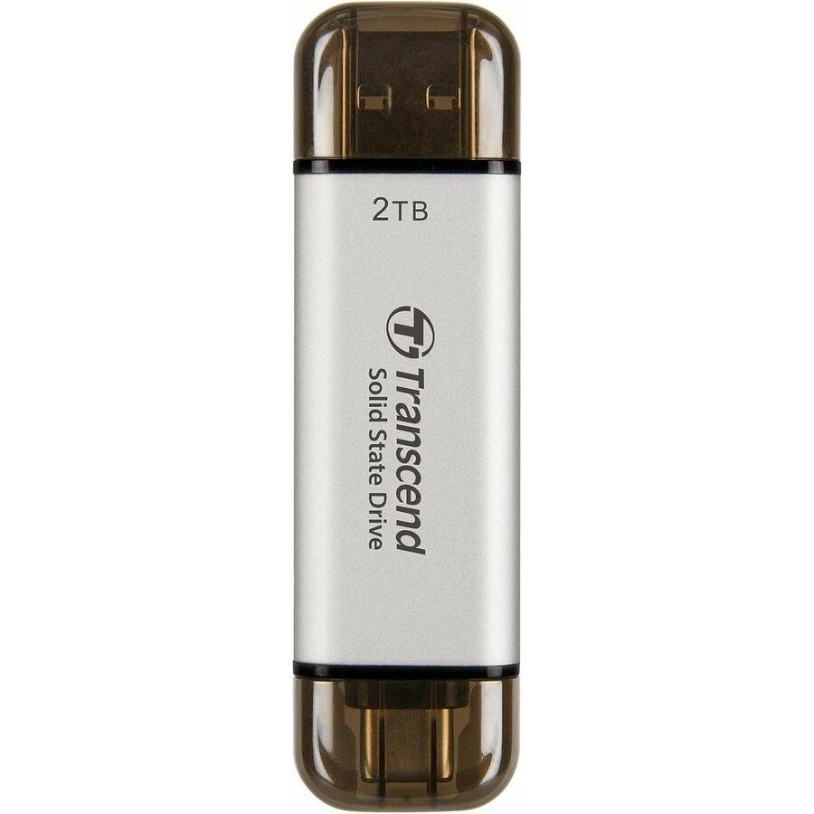 SSD Transcend ESD310C TS2TESD310S 2TB USB 3.2 Gen 2.1 Type-C R/W - 1050/950 MB/s серебристый