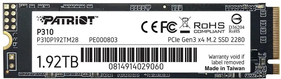 SSD Patriot P310 P310P192TM28 PCIe 3.0 x4 1920GB M.2 2280