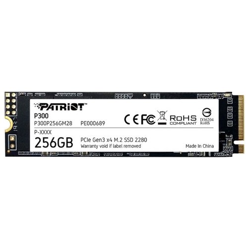 SSD M.2 256GB PCI-E3.0x4 NVMe Patriot P300 (P300P256GM28) (2280, SM2263XT, TLC, R/W: up to 1700/1100MB/s, Write 4KB: 29000 IOPS, 80 TBW)
