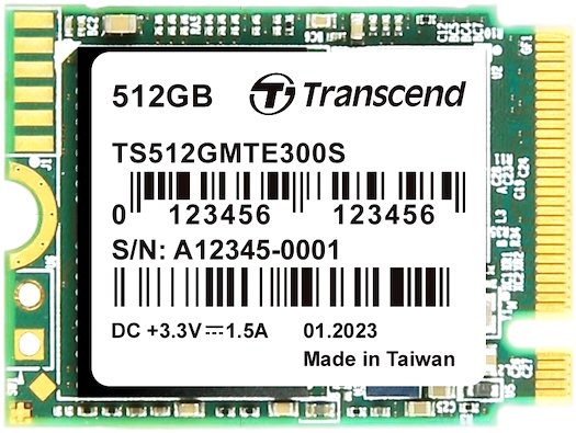 SSD Transcend MTE300S TS512GMTE300S, 512GB, 3D TLC NAND, M.2 2230 ,PCI-E 4x R/W - 2000/1100 MB/s