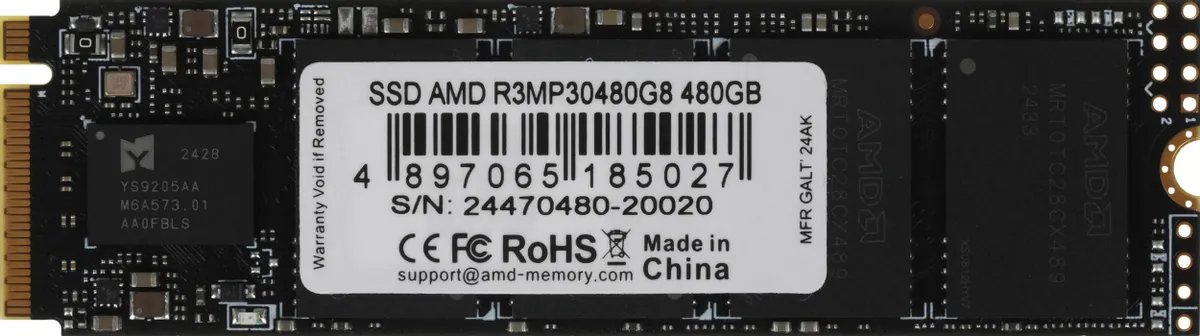 SSD AMD Radeon R3MP30480G8 480GB PCIe 3.0 x4 M.2 2280