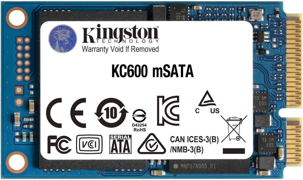 SSD Kingston SKC600MS/256G SKC600MS 256Gb 3D TLC, mSATA, R/W 550/500MB/s, 150TBW