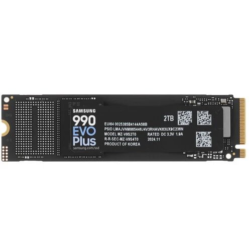 SSD Samsung 990 Evo Plus (MZ-V9S2T0BW) 2.0Tb M.2 (PCI-E 5x2/4x4, 7250/6300MBs, 3D TLC, NVMe 2.0, 1200TBW, 22х80mm)