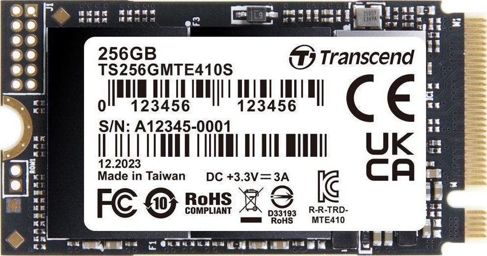 SSD Transcend GMTE410S (TS256GMTE410S) 250GB, 3D TLC NAND, M.2 2280,PCIe Gen3x4, DRAM-less