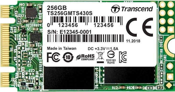 Накопитель SSD Transcend M.2 MTS430 SATA-III 256GB (TS256GMTS430S) 3D NAND TLC