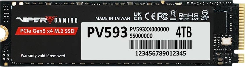 SSD Patriot Viper VP593 PV593P4TBM28H 4ТБ, M.2 2280, PCIe 5.0 x4, NVMe, M.2