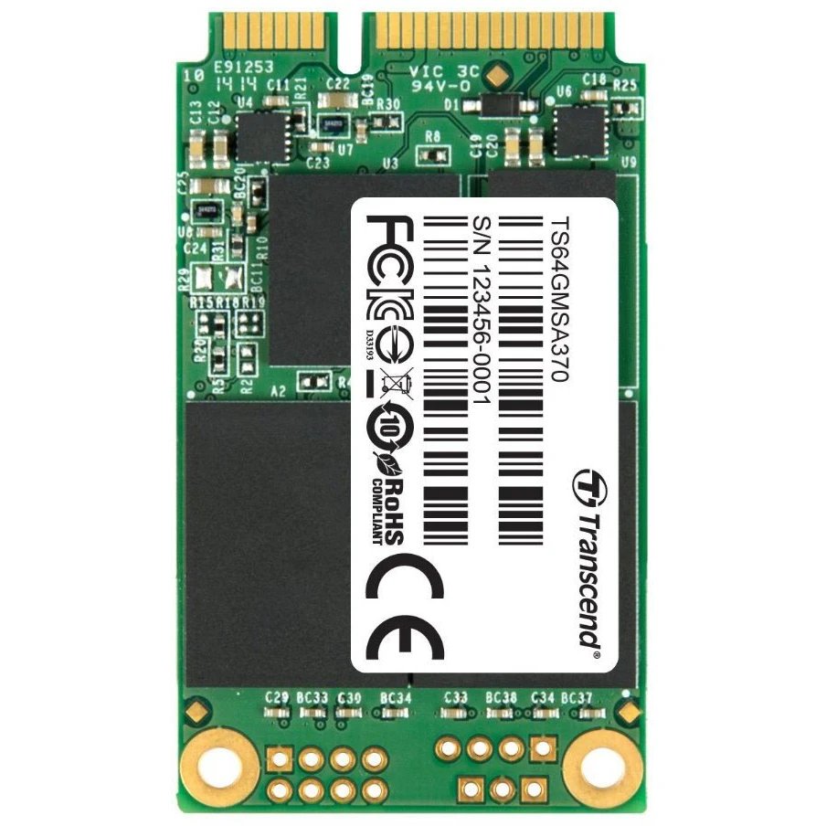 SSD Transcend MSA370 (TS64GMSA370) 64 Гб, mSATA SATA III MLC, темп. режим от 0С до +70С
