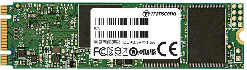 SSD M.2 120GB SATA3 Transcend MTS820, box (TS120GMTS820S) (2280, 3D TLC, Silicon Motion SM2258, R/W: up to 560/500MB/s, 4KB write up to 85000 IOPS, 320 TBW, MTBF: 1 млн. часов)